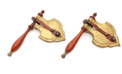 Lot 496 - A pair of Coronation wooden rattles or clackers