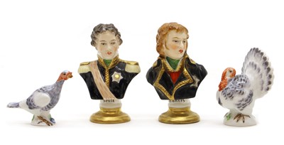 Lot 343 - A pair of Meissen porcelain figures