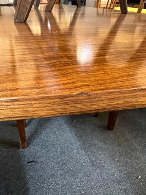 Lot 250 - A Gordon Russell teak and walnut dining table and eight chairs