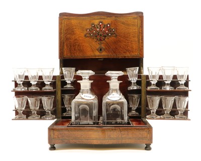 Lot 511 - A rosewood and boulle work liqueur set
