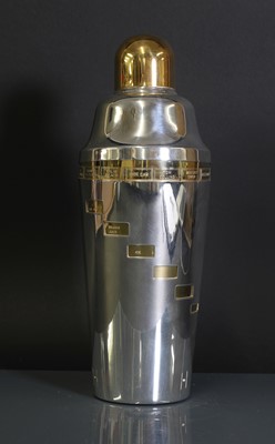 Lot 115 - A silver-plated and gilt 'Recipe' cocktail shaker