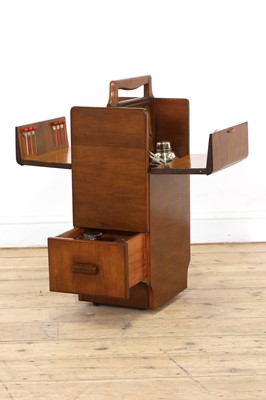 Lot 142 - An Art Deco portable walnut drinks cabinet