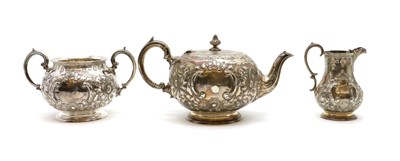Lot 1 - A Victorian silver three piece tea service