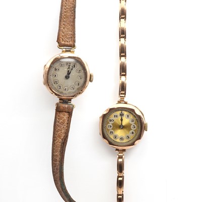 Lot 212 - Two ladies' 9ct gold mechanical watches