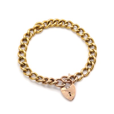 Lot 22 - A gold hollow curb bracelet