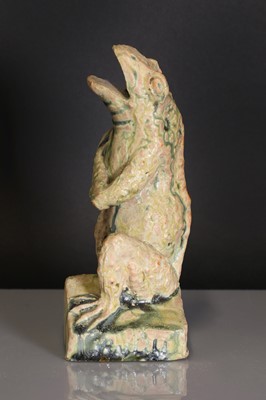 Lot 120 - A glazed stoneware frog figure