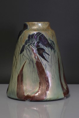 Lot 77 - A Clément Massier 'Golfe-Juan' iridescent lustre vase
