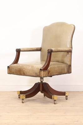 Lot 547 - A leather desk chair by Ring Mekanik Norway