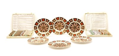 Lot 372 - A set of six Royal Crown Derby Imari porcelain side plates