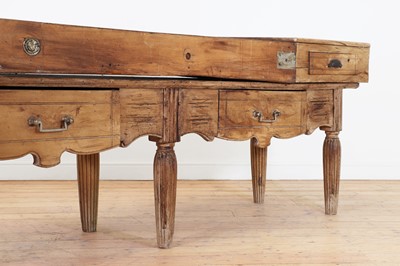 Lot 427 - A fruitwood butcher's block table