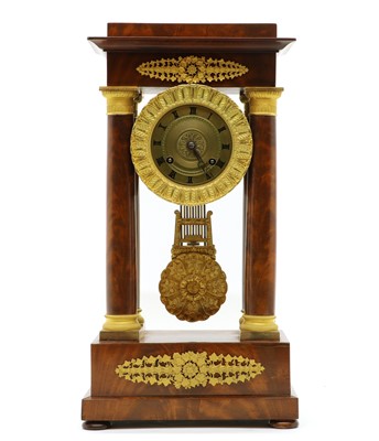 Lot 456 - A mahogany portico clock