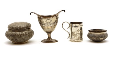 Lot 12 - An Indian silver pot and bowl