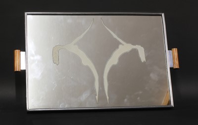 Lot 177 - An Art Deco mirrored glass drinks tray