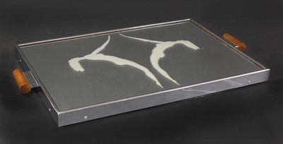 Lot 177 - An Art Deco mirrored glass drinks tray