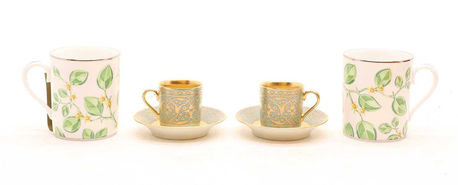 Lot 394 - A pair of Hermes porcelain mugs