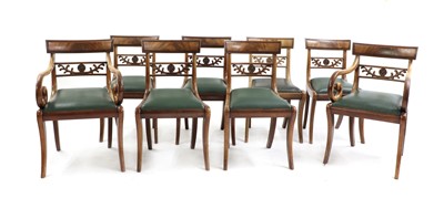 Lot 509 - A set of eight late Regency mahogany dining chairs