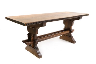 Lot 612 - An oak refectory table