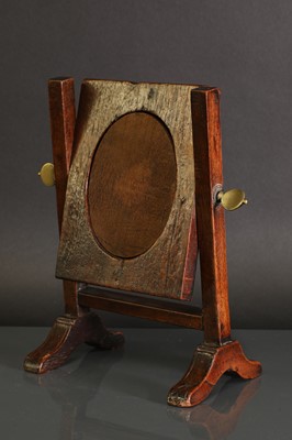 Lot 317 - A Victorian brass-mounted oak shaving mirror