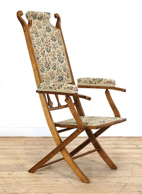 Lot 51 - An Arts and Crafts folding upholstered chair