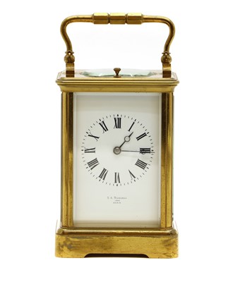 Lot 461 - A French brass carriage clock