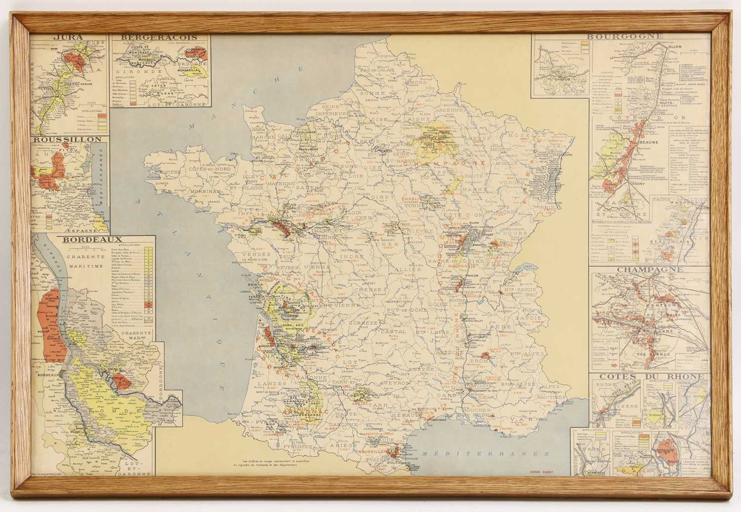 Lot 214 - A map of the French wine regions