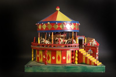 Lot 130 - A scratch-built model of a carousel