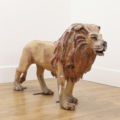 Lot 131 - A papier-mâché model of a lion
