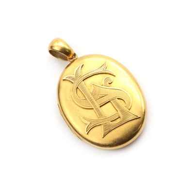 Lot 1 - A Victorian gold oval locket pendant