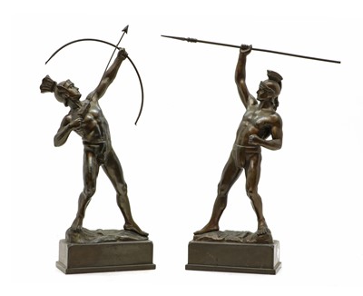 Lot 440 - A pair of bronzed figures