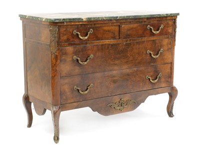 Lot 553 - A Continental walnut and gilt metal mounted commode