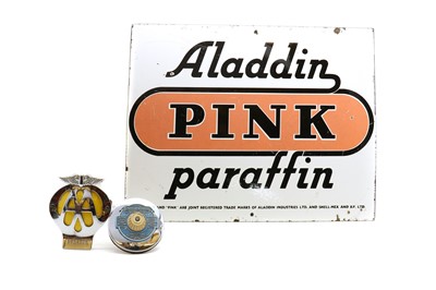 Lot 315A - An Aladdin Pink Paraffin Enamel sign