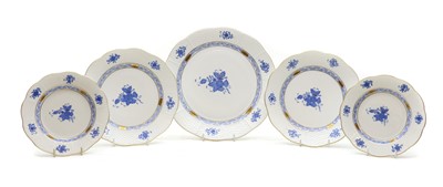 Lot 381 - A collection of Herend porcelain 'Chinese Bouquet' pattern plates