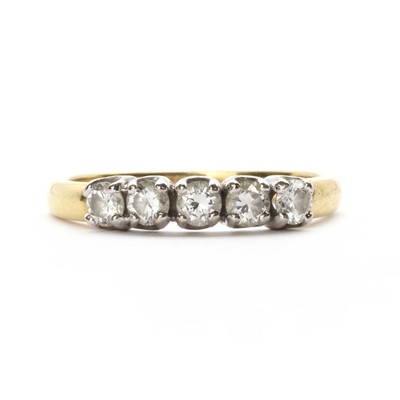 Lot 52 - An 18ct gold diamond five stone ring