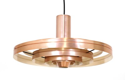 Lot 431 - A Fibonacci hanging copper-finish pendant light