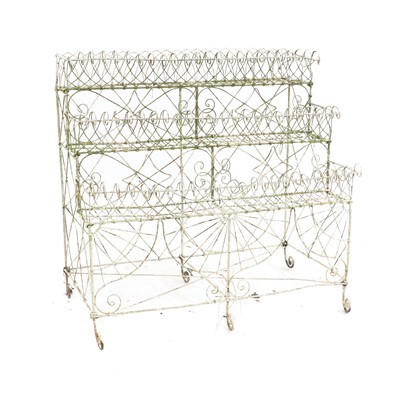 Lot 507 - A Victorian painted wirework conservatory plant stand