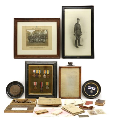 Lot 175 - A collection of framed WWI and WWII medals