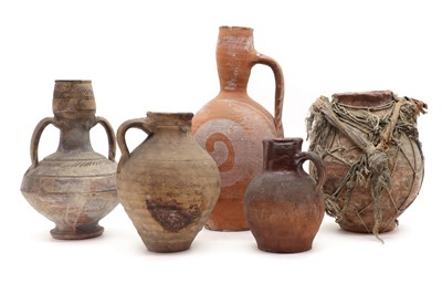 Lot 146 - A collection of five terracotta vases