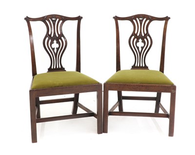 Lot 450 - A pair of George III mahogany dining chairs