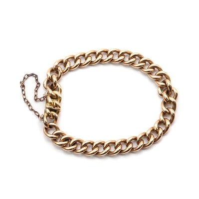 Lot 23 - A gold hollow curb link bracelet