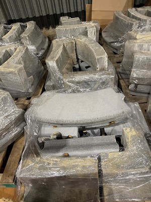 Lot 687 - A granite garden water feature surround