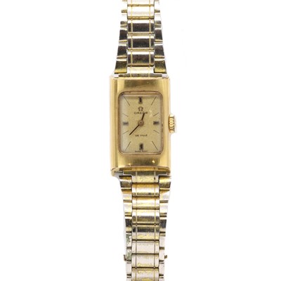 Lot 219 - A ladies' gold plated Omega 'De Ville' mechanical bracelet watch, c.1970