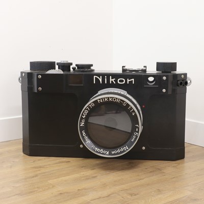 Lot 165 - A wooden dummy model of a 1955 Nikon 'S2 Rangefinder' camera