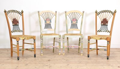 Lot 286 - A set of four 'Flower Basket' dining chairs