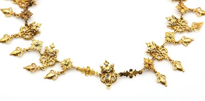 Lot 3 - An antique diamond set fringe necklace, possibly German, c.17th century