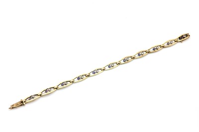 Lot 394 - A Continental sapphire and diamond bracelet