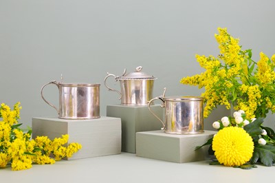 Lot 47 - Three silver mustard pots