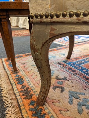 Lot 53 - A Régence painted walnut fauteuil