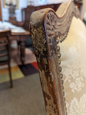 Lot 53 - A Régence painted walnut fauteuil