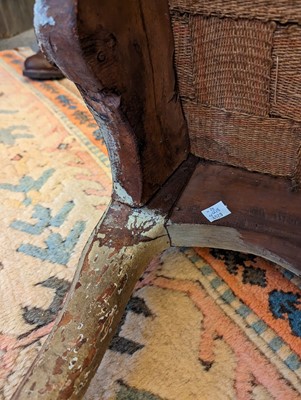 Lot 53 - A Régence painted walnut fauteuil