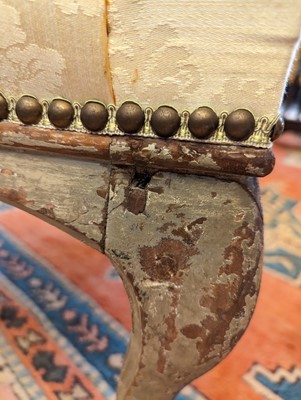 Lot 53 - A Régence painted walnut fauteuil
